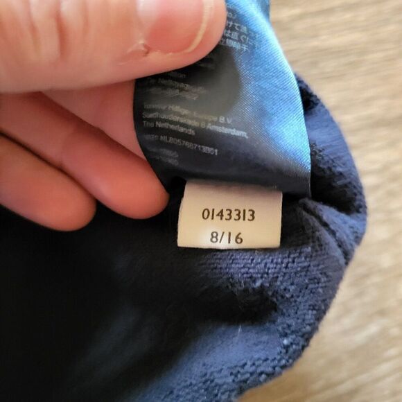 Tommy Hilfiger Men's V Neck Cotton Navy Sweater - Size Large - Picture 6 of 9